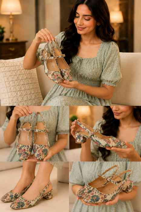 Women Twiggy Mary Jane Block Heel Sandals with Square Toe and Adjustable Buckle Slingback  Back